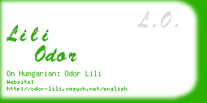 lili odor business card